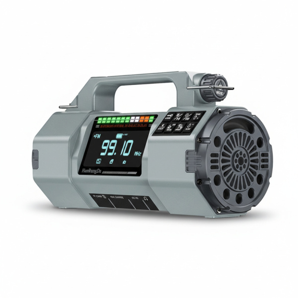 HRD-908 – Radio d'Urgence Solaire & Manivelle FM/MW/SW/VHF/WB HanRongDa